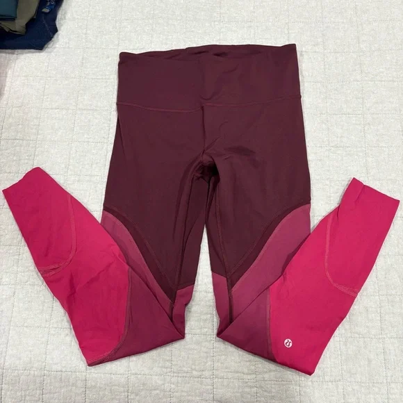 Lululemon Colour Me Ombre Tight 28” Dark Adobe Blush Berry Violet Red Size 8 - Picture 3 of 7